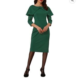 Allegra K Green Long Sleeve Dress